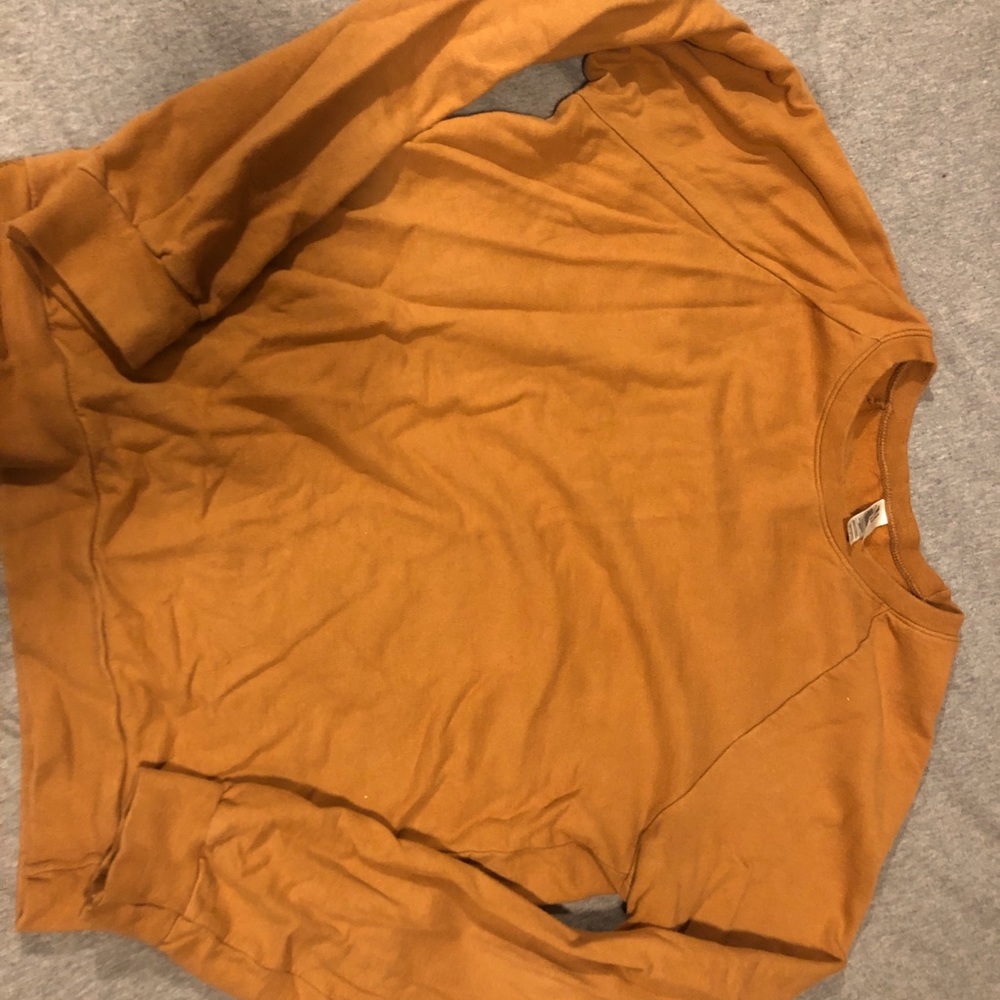 Burnt orange fleece crew neck